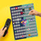 Mad Monkey Top 100 Filme Scratch Off Poster – Geschenk für Filmfans, dunkelblau, türkis