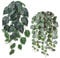 ROLLWAY 2 Stück Künstliche Hängepflanzen im Topf 50cm, Kunstpflanzen Hängend Pflanzen Klein, Kunst Hängepflanze Künstlich wie Echt Plastik Fake Plants Artificial Monstera Potted für Outdoor Zimmer
