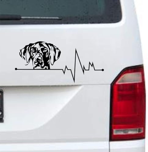 Rakelfix Herzschlag Deutsch Kurzhaar Motiv2 ca.20cm Aufkleber Sticker Hundeliebe Hund Hunde Love