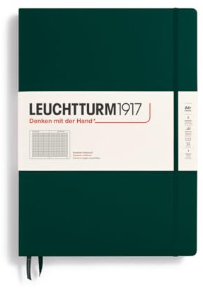 LEUCHTTURM1917 370266 Notizbuch Master Classic (A4+) Hardcover, 235 nummerierte Seiten, Forest Green, kariert