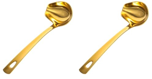 TOPBATHY 2pièces Cuillère à Sauce Acier à Gravy Dorée Pour Cuisine Accessoire Pratique Pour Sauces Et Huiles Longue Durée Utilisation