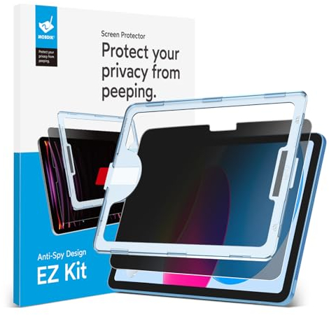 MOBDIK 1 Piezas Privacidad Protector Pantalla Compatible con iPad 11ª Generación 2025 & iPad 10ª Generación 2022 Anti-Espía, 9H Vidrio Templado, EZ Kit