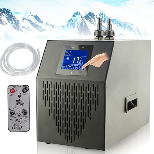 Bewinner Aquarium Wasserkühler mit Touchscreen – Geräuscharmer Kühler für 1/10 PS Systeme bis 42 Gallonen, 220V EU-Stecker – Für Riff- und Garnelenaquarien