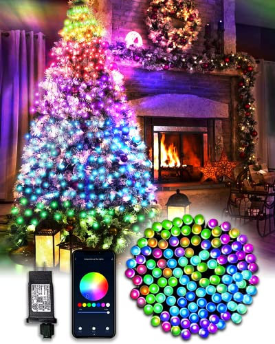 DOTWAYAW Smart Lichterkette Weihnachtsbaum 30M 300LED Weihnachtsdeko Lichterkette -App-Gesteuerte Lichter für Weihnachtenrn mit 16 Millionen RGB Farben LED-Lichtern
