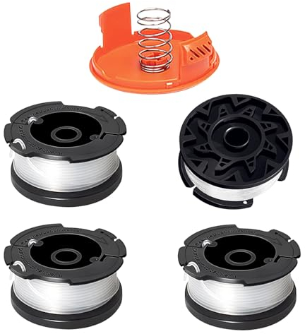 JAMSSOW 4 Bobine Tagliaerba Compatibili con Black+Decker A6481 A6485 AF-100,Filo Tagliabordi Bobine Adatto per ST5530 GB GLC3630L20-GB STC1820PC-GB BESTA530-GB BESTA525-GB,Lunghezza 9,144m,Ø1,65mm