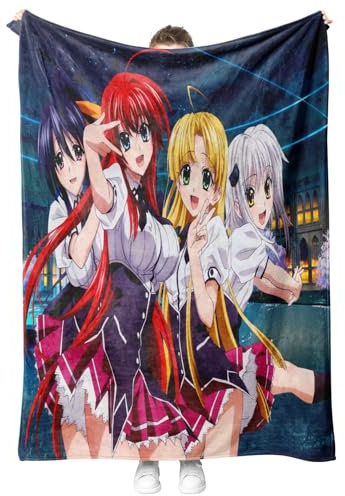 XYOK High School D×D Kuscheldecke 150x200 - Warm Flannel Sofaüberwurf Decke, Sofadecke Couchdecke, Flauschige Wohndecke fur Anime-Fans Erwachsener (Fanartikel)