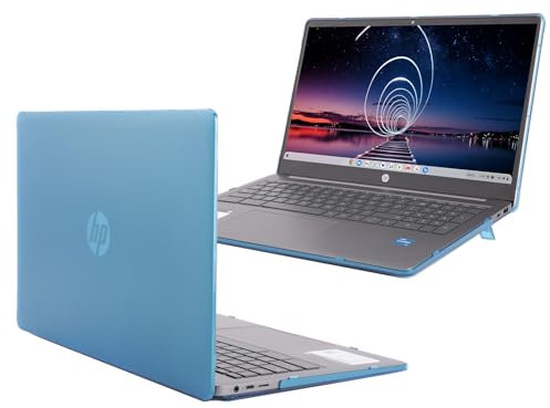 mCover Case ONLY Compatible for 2022~2024 15.6 HP Chromebook 15a-NA0000 / Chromebook Plus 15a-NBxxxx Series Laptop Computers (NOT Fitting Any Other HP Models) - Aqua