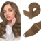 S-noilite Tape Extensions Echthaar 20pcs Extensions Echthaar Hellbraun Tape In Extensions Echthaar Invisible Haarverlängerung Tape 50cm 50g Glatt