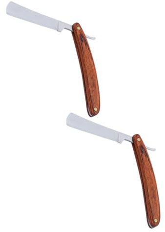 Healeved Tondeuse À Barbe Manuelle Avec Manche En Bois Rasoir Élégant Pour Hommes