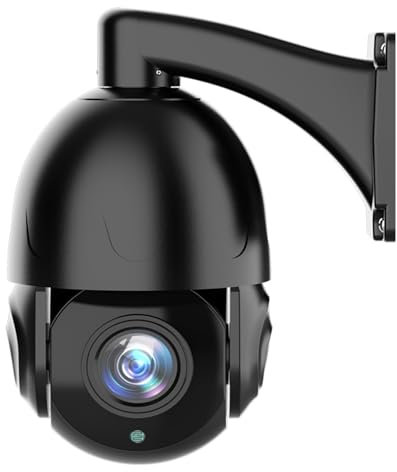 Telecamera Wifi Esterno, Telecamera PTZ POE da 8MP 4K HD Zoom 30X Telecamera IP Speed ​​Dome H.265 Visione notturna 100M Telecamera CCTV Audio bidirezionale IP66 Impermeabile,Sicurezza, Antifurto(4K