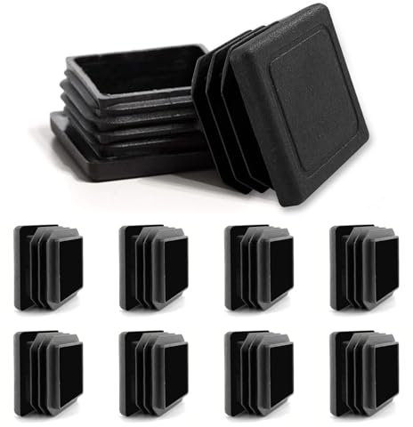 Lamellenstopfen 40x40 mm für ​Vierkantrohr - Vierkant Endkappe aus PE - Rohrabdeckung Stopfen für ​Vierkantrohr 40 x 40 mm - Rohrstopfen zur Rohrabdeckung - Quadratstopfen Schwarz (10 Stück)