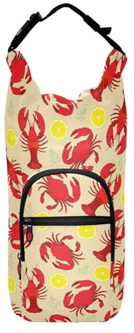 linqin Lobster Crab Lemon Red Dill Geldbörse mit Wasserflaschenhalter, isolierter Flaschenträger, Wasserflaschenhalter, passend für 20/24/32/1,2 l Flaschen