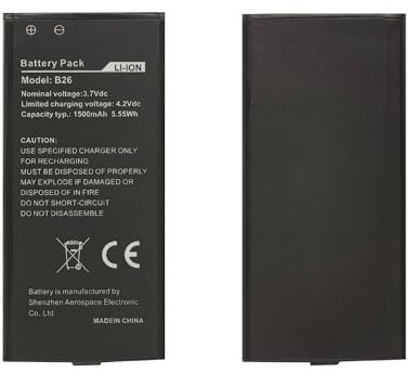 Vvuilsty B26 Ersatzakku für Cat B26 Caterpillar B26,wiederaufladbare 0-Zyklen-Batterie kompatibel mit Cat B26 Telefon Caterpillar B26 Handy Seniorenhandy Telefon mit Reparaturwerkzeug-Kits