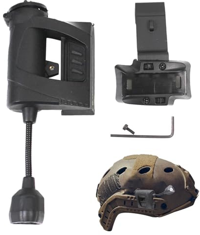 Helmlicht für Herren, Feuerwehr-Stirnlampe, flexibler Hals, LED, Camping, Survival-Taschenlampe mit Schienensockel, dünn, wasserdicht, Feuerwehr, Abenteuer, Licht für den Außenbereich