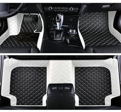 NBHGFF Auto Fussmatte Für Camaro 2010 2011 2012 2013 2014 2015 5 Sitze wasserdichte, vollständige Abdeckung, Innenteppiche, Auto-Fußmatten FußMatten Auto(Black White)