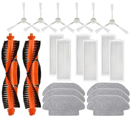 YJMYLTO Compatible con Xiaomi Robot Aspirador S10,S12 Accesorios Cepillos B106GL Accesorios for Aspiradora Filtro HEPA Paño de Fregona Cepillo Lateral Principal(Chocolate)