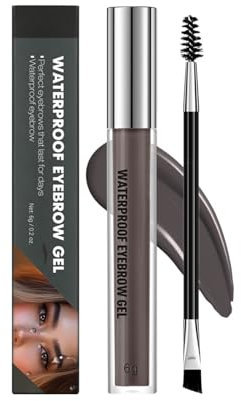 Wasserfestes Augenbrauen Gel, 2-in-1 Halbpermanenter Effekt Augenbrauenfarbe mit Pinsel Kamm Set, Langanhaltende Schweißfest für Natürlicher Volle Brauen (Black Brown)