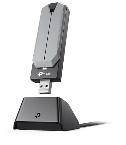 TP-Link BE6200 Tri-Band Wi-Fi 7 Wireless USB 3.0 Adapter Archer TBE401UH | WiFi Adapter for Desktop PC | Supports Windows 11,10 | 2 x High Gain Antennas | 6GHz, 4K-QAM, 160MHz, WPA3 | Secure by Design