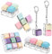 LUFEIS Keyboard Fidget Toy, 6 PCS Fidget Keyboard Keychain Toys, Stress Relief Keyboard Clicker Toy for Kids and Adults, Multi-style Keycap Clicker Toys to Pass the Time, Decompression Gift