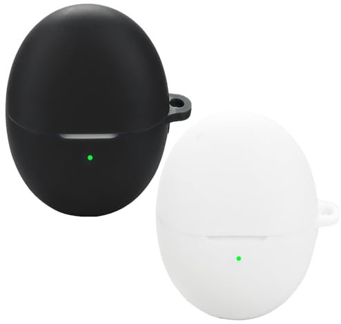 Acadey Silicone Cover Compatibile per huawei freebuds 6,[Supporta la ricarica wireless] [Custodia protettiva antiurto] 2x black white