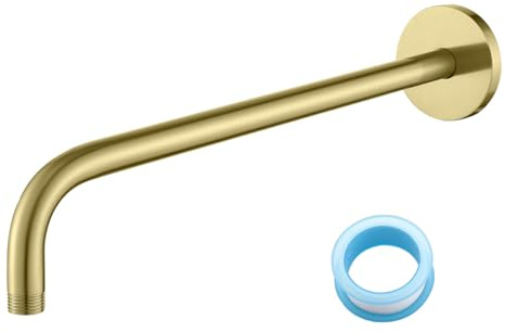 SWHYGER SW-RD91018-16BG Duschkopf-Verlängerungsarm aus Edelstahl, Wandmontage, Regenduschschlauch, Badezimmer-Zubehör, 40,6 cm, gebürstetes Gold