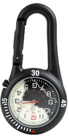 Schwesternuhr Rettungsdienst Zubehör, Pulsuhr Krankenschwester Zubehör, Taschenuhr mit Karabiner Schwesternuhren Pflege, Leuchtende Zeitfunktion Partition Krankenschwester Uhr für Radfahrer Kletterer