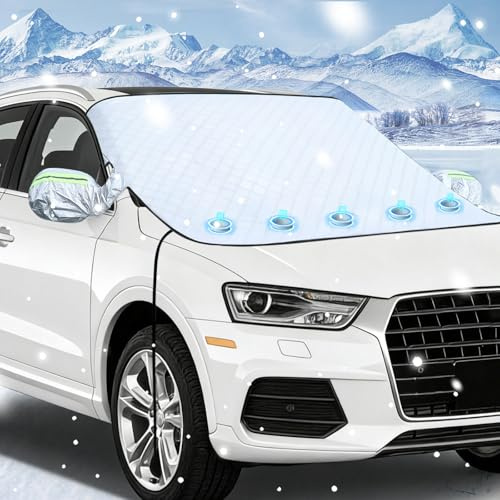 GHUAP Frontscheibenabdeckung Winter, Auto Abdeckung Winter Magnet, Eisschutz Auto Frontscheibe, Schneeschutz Auto Frontscheibe (Auto, SUV)