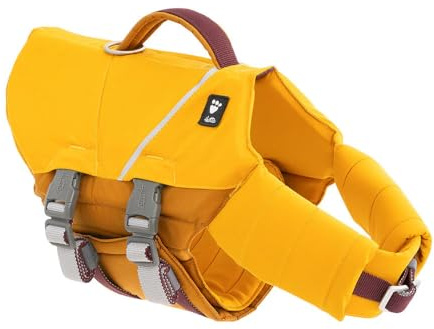Hurtta Life Savior ECO Hundeschwimmweste maximale Sicherheit im und am Wasser beim Schwimmen, SUP, Kayak & Bootsausflügen (Honey, 15-20 kg)