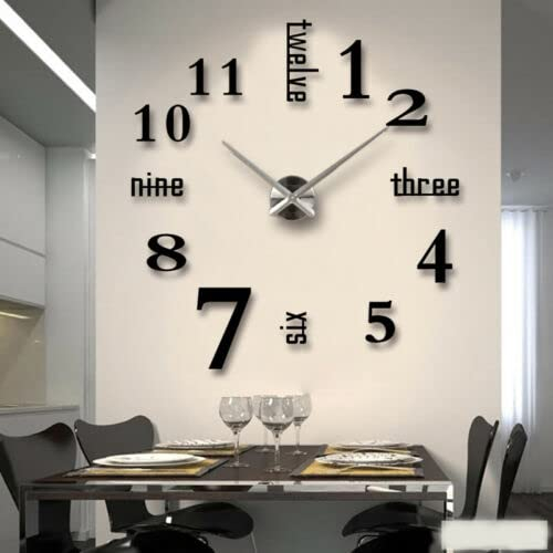 DIY Aufkleber Wanduhr Wandsticker Wanduhr mit 3D Visuelle Aufkleber DIY Wanduhr Uhr für Zuhause und Büro