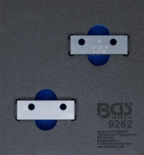 BGS 9262 | Werkstattwageneinlage 1/6: Nockenwellen-Arretierwerkzeug-Satz | für Fiat, Lancia 1.8l 130 PS | 2 Werkzeuge für Einlassnocken 2. Zylinder und Auslassnocken 3. Zylinder