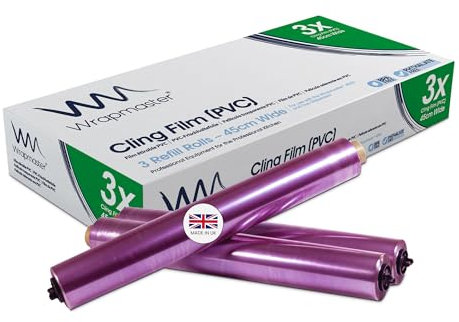 We Can Source It Ltd - Wrapmaster 4500 Cling Film – 45cm x 300m, 3 Rolls – Premium Kitchen Wrap for Professional Catering, Food Preservation, and Freezing – Compatible with Wrapmaster Dispensers