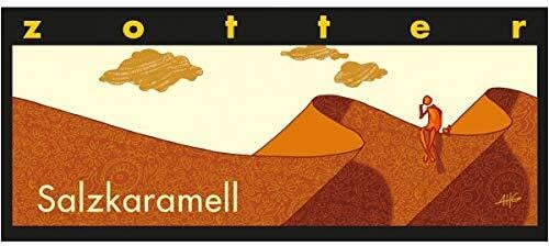Zotter Bitterschokolade mit Salzkaramell & gesalzenem Mandelnougat, handgeschöpft (70 g) - Bio