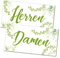 Logbuch-Verlag SET WC-Schilder Damen + Herren grün weiß floral - Toilettenschild Hinweisschild WC Toilette Klo für Damentoilette Herrentoilette