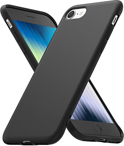 Ringke Air-S Compatible with iPhone SE 5G (3rd Gen, 2022) 4.7-Inch, iPhone SE 2020, iPhone 8/7 Case, Silicone Type Shockproof Flexible Matte TPU Phone Cover - Black