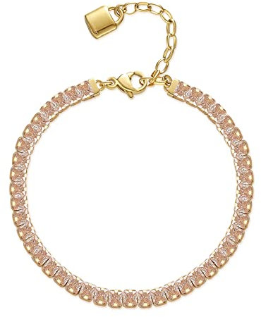 Brosway Bracciale Donna, Bracciale Tennis in Acciaio e Cubic Zirconia con Simbolo Lucchetto | Collezione Desideri - BEI059