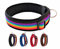 BUDDYPACK | Hundehalsband *Rainbow* Extra-Breit und Weich mit Neopren Gepolstert | Größe XXS-3XL | Verstellbar (S/M (41-46 cm), Regenbogen auf Schwarz)