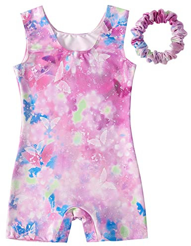 SEAUR - Kinder Turnanzug Mädchen Gymnastikanzug Ärmellos Klein Kind Trikot Gymnastik Tanzen Kleidung Ballet Yoga Kleid Klassisch 3-12 Jahre - 3-4 Jahre - Schmetterling Muster
