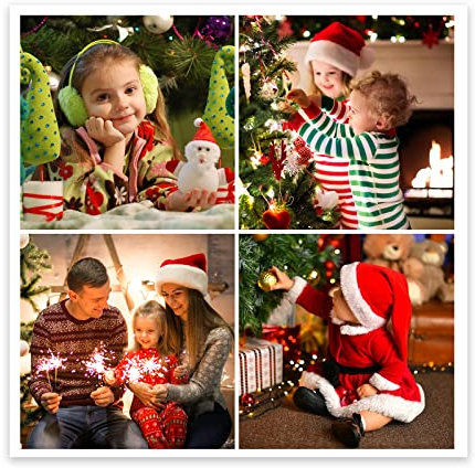 CCWACPP Personalisierte Leinwand Wandbilder Individuelle Wandbilder mit Fotos Collage 4 Bilder Leinwand Kunstdrucke Benutzerdefinierte Familienporträts Bild 40x40 cm