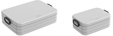 Mepal | Take a Break Duo Pack | Brotdose To Go | Lunchboxen für 2 bis 4 Sandwiches oder 4 bis 8 Brotscheiben | ideal für Meal Prep | Essenbox mit Unterteilung | Cool Grey