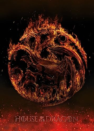 Displate Offiziell House of the Dragon MetallPoster Magnetische Befestigung Inklusive Lizenziert Bilder Hochwertiges Poster Key Arts - Targaryen House Sigil 67.5 cm x 48 cm
