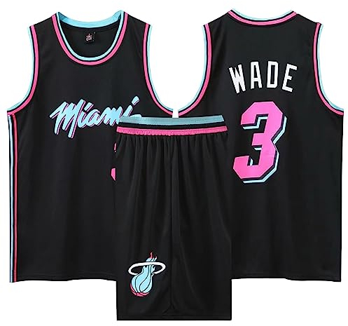 2-Teiliges Kinder/Erwachsene Basketball Jersey,Kinder/Erwachsener Basketball Jersey & Basketball Shorts,Kinder/Erwachsener ärmelloses Atmungsaktives Basketball T-Shirt Weste und Shorts Schwarz L