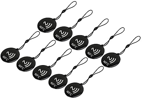NFC-Karte, 10 Stück NFC-Tag NFC-Chips Programmierbarer Schlüsselanhänger 13,56 MHz 106 KBoud Wiederbeschreibbare Wasserdichte NFC-Karten Leere Etiketten