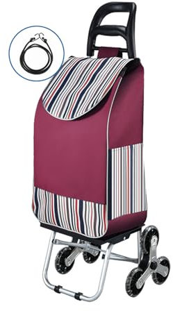 HYPIQQ Carrello Spesa 3 Ruote Scale Carrellino Spesa con Ruote Carrello con Ruote Portatutto Spesa Trolley Spesa con Ruote Borsa Rimovibile,Viola;