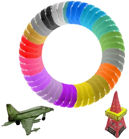 APACALI 3D Stift PCL Filament, 1,75 mm 3D Pen Filament 20 Farben, je Farbe 5M, 3D Stift Farben für Erwachsene, 3D Stift Zubehör Filament für 3D Stift und 3D Drucker