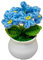 ZHDOKA Handgefertigter gehäkelter Vergissmeinnicht Blumen-Bonsai mit Kunststoffvase, künstlicher Blumenstrauß, gestrickt, Vergissmeinnichtblumen, Bonsai für Zuhause, Küche, Hochzeit, Party, Büro,