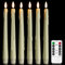 WinsTime Led Stabkerzen mit Fernbedienung, batteriebetriebene LED Kerzen Flackernde Flamme, 3D-Dochtlicht, echtes Wachs Elfenbein 2 x 25 cm 6 Stück, für Weihnachten, Heimdekoration