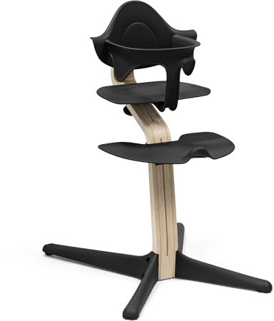 Stokke Nomi Stuhl + Babyset, Black - Inspiriert zu aktivem Sitzen & Bietet Unterstützung, während das Baby sitzen lernt - Bis 150 kg belastbar