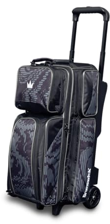 Brunswick Unisex-Erwachsene Punisher Bowlingtasche mit 3 Rollen, Grau Bowling-Taschen, Einheitsgröße