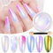 Lilbitty 1 polvere per unghie cromata Auroras per unghie a forma di sirena, perla, polvere glitterata, per decorazioni per nail art gialla