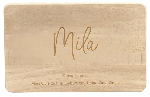 LAUBLUST Frühstücksbrettchen Kinder - Personalisiert mit Gravur - Niers Motiv - Geschenk Brettchen 24x15cm, Holz FSC®